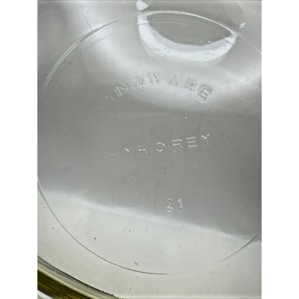 Vintage Pyr-O-Rey Dynaware Amber Yellow‎ Glass Oval 10" Casserole Baking Dish - Picture 6 of 6